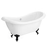 Earl 1750 Double Ended Roll Top Slipper Bath + Matt Black Leg Set  Feature Large Image