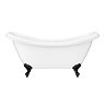 Earl 1750 Double Ended Roll Top Slipper Bath + Matt Black Leg Set  In Bathroom Large Image