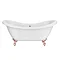 Earl 1750 Double Ended Roll Top Slipper Bath + Rose Gold Leg Set  Feature Large Image