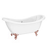 Earl 1750 Double Ended Roll Top Slipper Bath + Rose Gold Leg Set Large Image