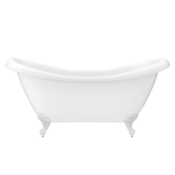 Earl 1750 Double Ended Roll Top Slipper Bath + White Leg Set  In Bathroom Large Image