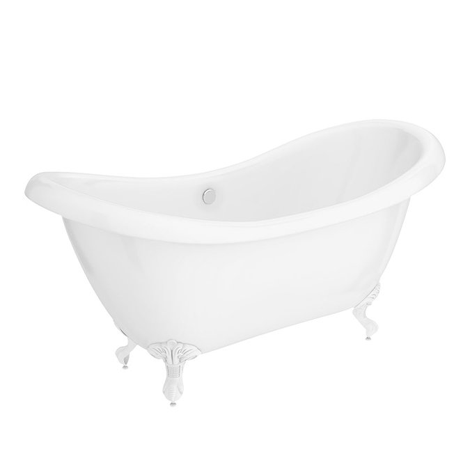 Earl 1750 Double Ended Roll Top Slipper Bath + White Leg Set  additional Large Image