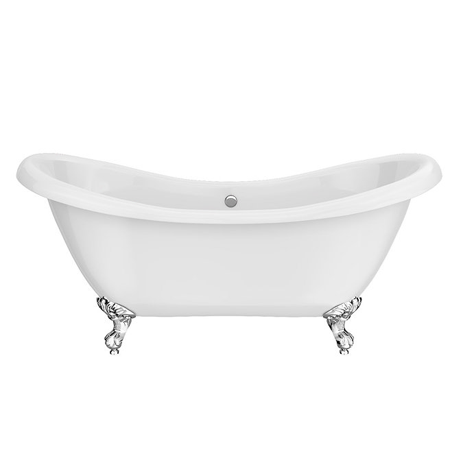 Earl 1750 Double Ended Roll Top Slipper Bath + Chrome Leg Set  Profile Large Image