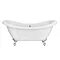 Earl 1750 Double Ended Roll Top Slipper Bath + Chrome Leg Set  Profile Large Image