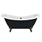 Earl Black 1750 Double Ended Roll Top Slipper Bath + Antique Brass Leg Set