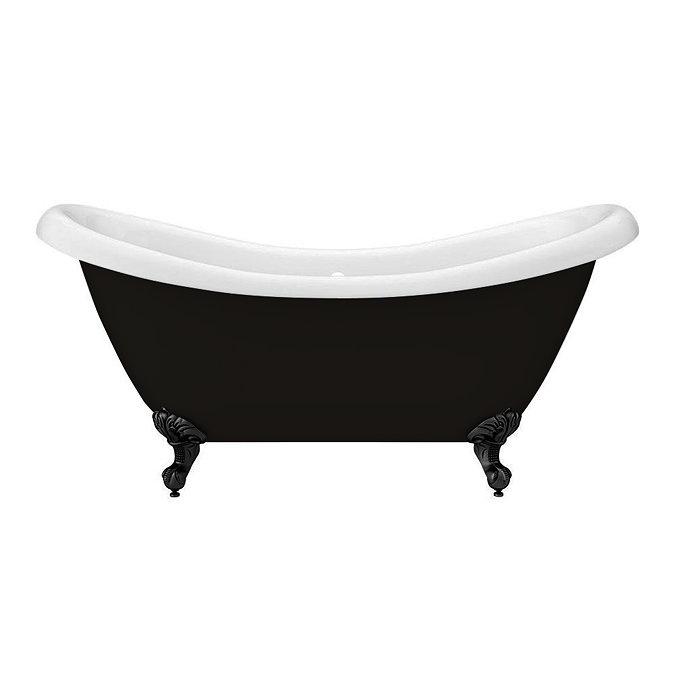 Earl Black 1750 Double Ended Roll Top Slipper Bath + Matt Black Leg Set