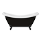 Earl Black 1750 Double Ended Roll Top Slipper Bath + Matt Black Leg Set