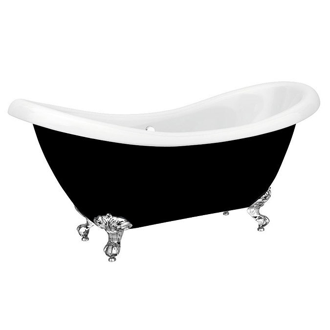 Earl Black 1750 Double Ended Roll Top Slipper Bath w. Ball + Claw Leg Set  additional Large Image