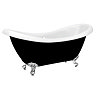 Earl Black 1750 Double Ended Roll Top Slipper Bath w. Ball + Claw Leg Set  additional Large Image