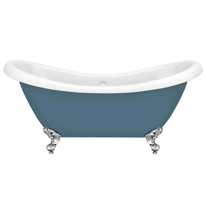 Earl Blue 1750 Double Ended Roll Top Slipper Bath w. Ball + Claw Leg Set  Profile Large Image