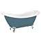 Earl Blue 1750 Double Ended Roll Top Slipper Bath w. Ball + Claw Leg Set  additional Large Image