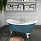 Earl Blue 1750 Double Ended Roll Top Slipper Bath w. Ball + Claw Leg Set