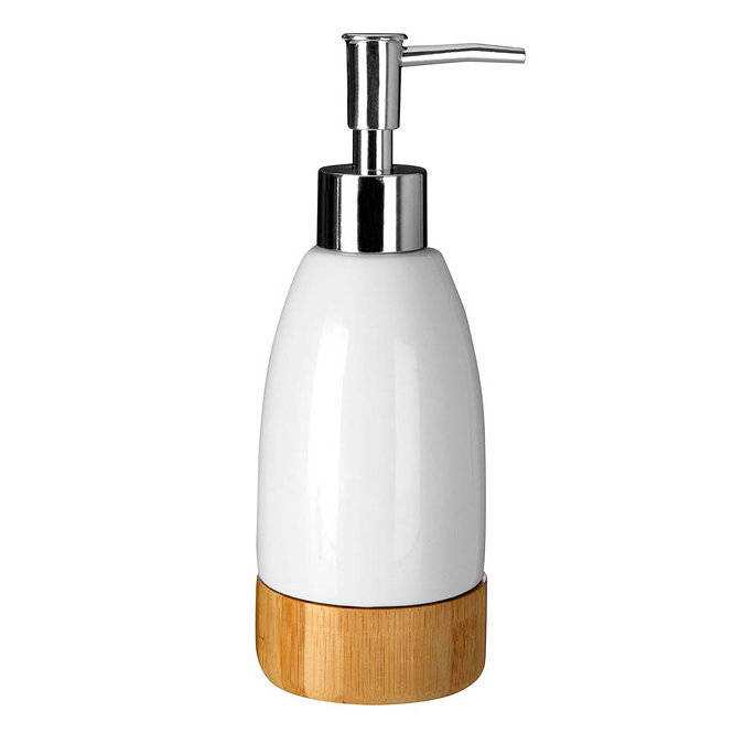 Earth White Dolomite & Bamboo Soap Dispenser - 1601554 Large Image