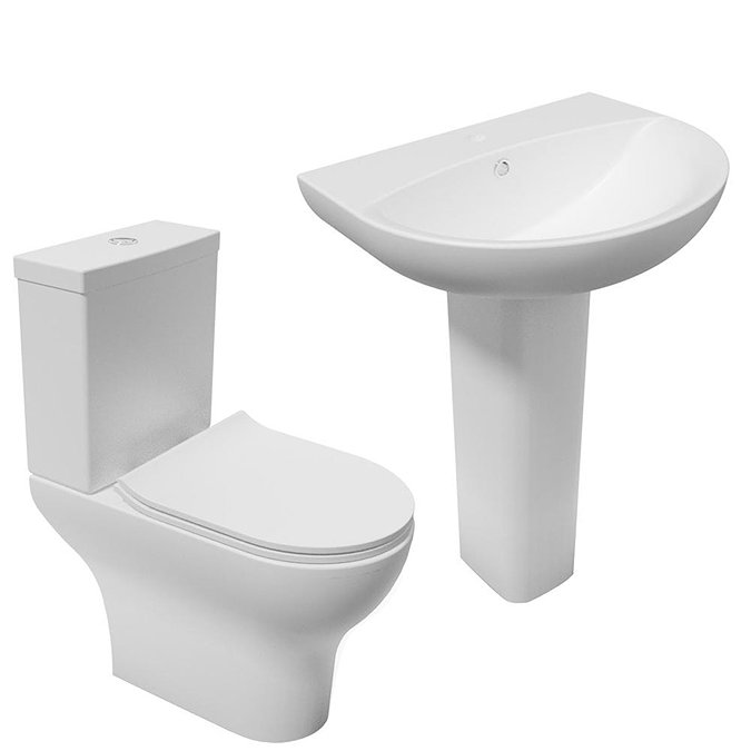 Eclipse 4-Piece Modern Bathroom Suite In Bathroom Large Image