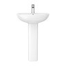 Eclipse Bathroom Basin + Full Pedestal (555mm Wide - 1 Tap Hole)  additional Large Image