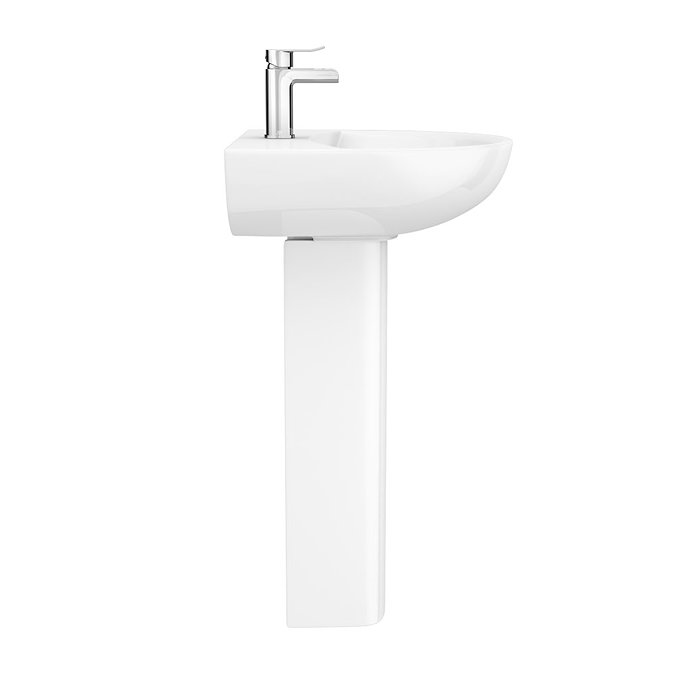 Eclipse Bathroom Basin + Full Pedestal (555mm Wide - 1 Tap Hole)  Newest Large Image