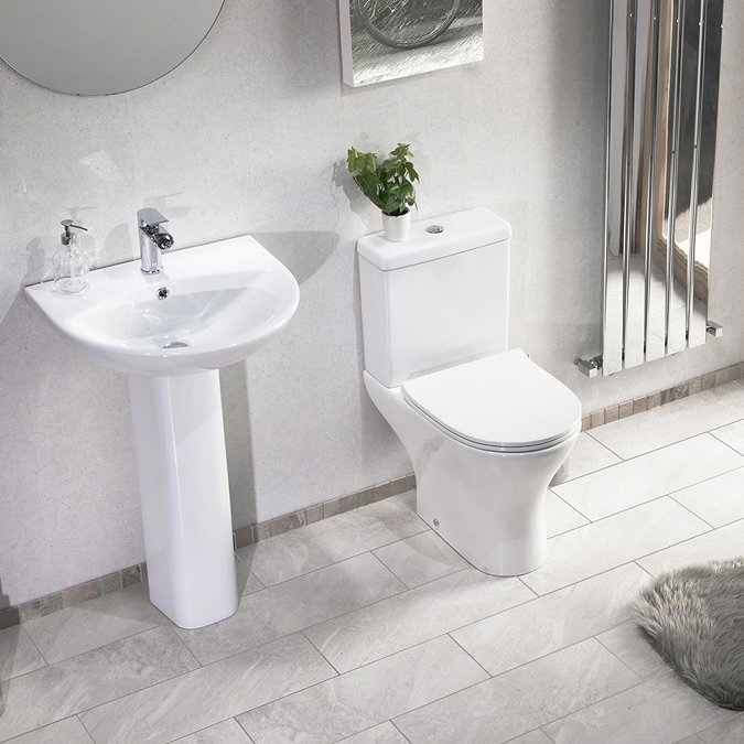 Eclipse Basin + Full Pedestal (555mm Wide - 1 Tap Hole)  Feature Large Image