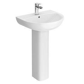 Eclipse Basin + Full Pedestal (555mm Wide - 1 Tap Hole) Large Image