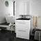 Eclipse Black Modern 2 Drawer Vanity Unit (600mm Wide - 1 Tap Hole) Profile Large Image