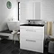 Eclipse Black Modern 2 Drawer Vanity Unit (800mm Wide - 1 Tap Hole) Profile Large Image