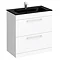 Eclipse Black Modern 2 Drawer Vanity Unit (800mm Wide - 1 Tap Hole) Large Image