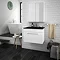 Eclipse Black Modern Wall Hung Vanity Unit (600mm Wide - 1 Tap Hole) Profile Large Image