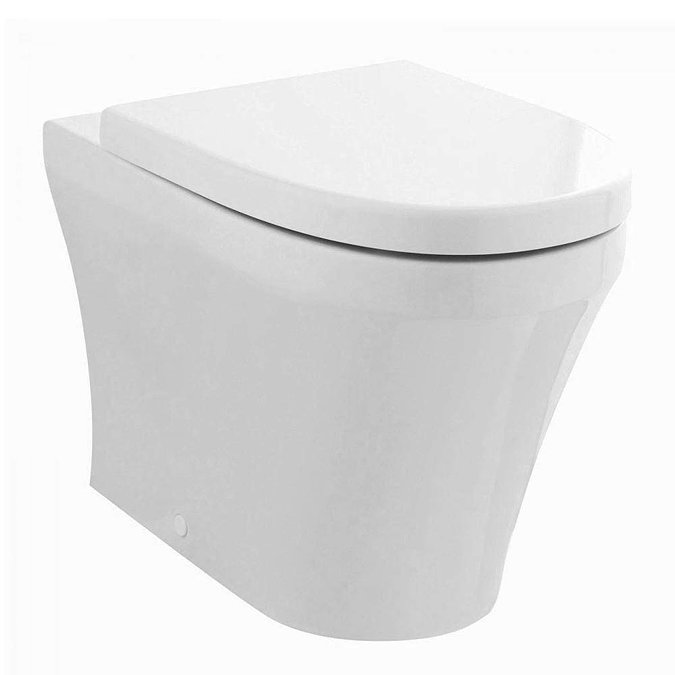 Eco Bathrooms 500 Gloss White Combined Washbasin & WC pan with soft close seat Feature Large Image