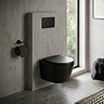 EcoDelux Compact Toilet Frame with Matt Black WhirlFlush Toilet and Matt Black Flush Plate