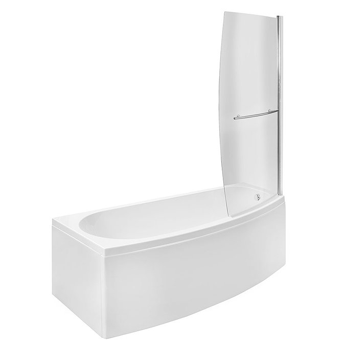 EcoDelux 1600 Space Saver Curved Bath with Hinged Screen & Panel