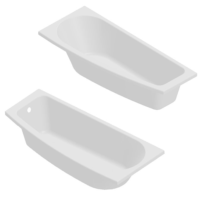 EcoDelux 1600 Space Saver Curved Bath with Hinged Screen & Panel