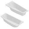 EcoDelux 1600 Space Saver Curved Bath with Hinged Screen & Panel