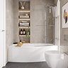 EcoDelux 1600 Space Saver Curved Bath with Hinged Screen & Panel