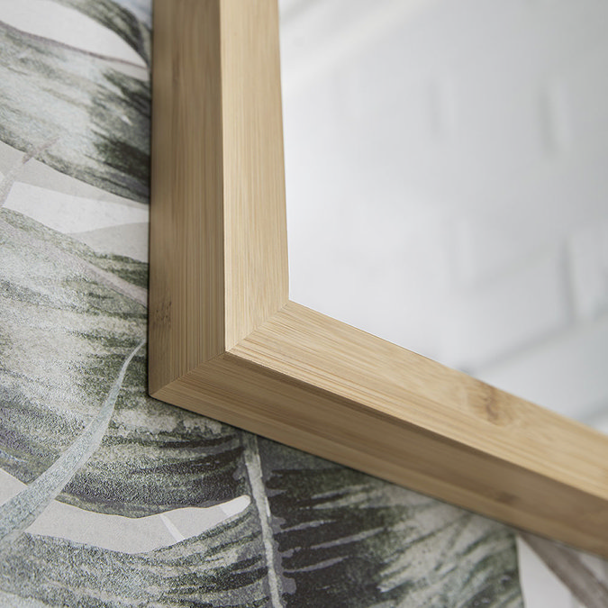 EcoDelux 600 x 800mm Bamboo Frame Rectangular Mirror  In Bathroom Large Image