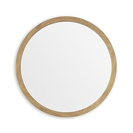 EcoDelux 800mm Bamboo Frame Round Mirror Medium Image