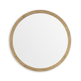 EcoDelux 800mm Bamboo Frame Round Mirror Large Image