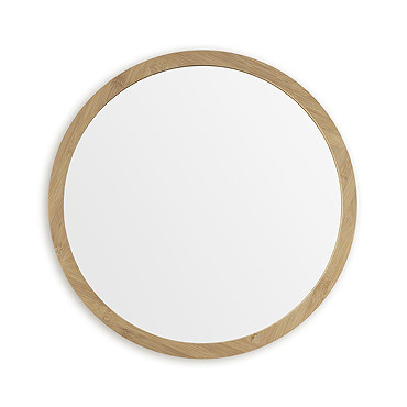 EcoDelux 800mm Bamboo Frame Round Mirror  Feature Large Image