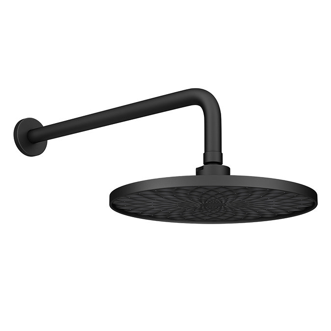 EcoDelux Arezzo Water Saving Matt Black Round Shower Package with Concealed Valve + Head