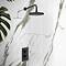 EcoDelux Arezzo Water Saving Round Shower Head with Wall Mounted Arm Matt Black