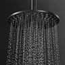 EcoDelux Arezzo Water Saving Round Shower Head with Wall Mounted Arm Matt Black