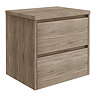 EcoDelux Ballance 600mm Dark Oak Vanity with Casca Oval Countertop Basin