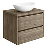 EcoDelux Ballance 600mm Dark Oak Vanity with Casca Oval Countertop Basin