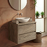 EcoDelux Ballance 600mm Mid Oak Vanity with Casca Oval Countertop Basin