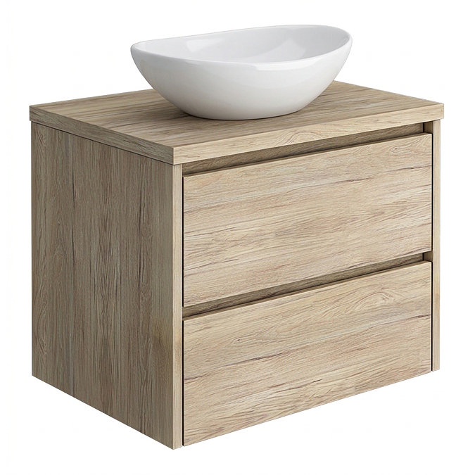 EcoDelux Ballance 600mm Natural Oak Vanity with Casca Oval Countertop Basin