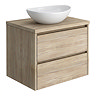 EcoDelux Ballance 600mm Natural Oak Vanity with Casca Oval Countertop Basin