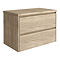 EcoDelux Ballance 800mm Natural Oak Vanity - Wall Hung 2 Drawer Unit with Worktop (Flat Packed)