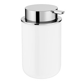 EcoDelux Bamboo Round Flat Top Soap Dispenser White