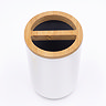 EcoDelux Bamboo Round Toothbrush Holder White