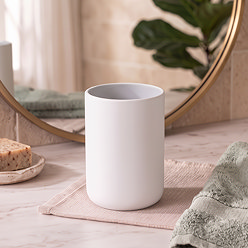 EcoDelux Bamboo Round Tumbler - White