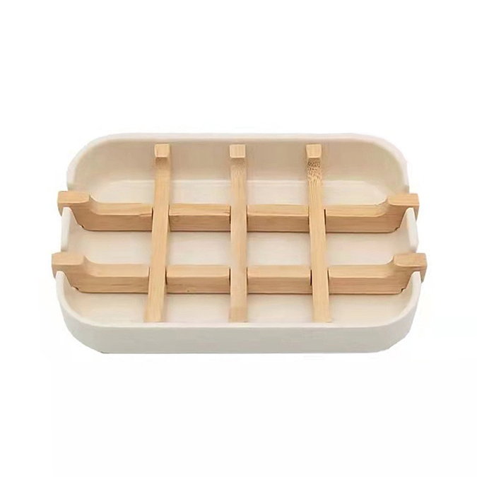 EcoDelux Bamboo Soap Dish White  Profile Large Image