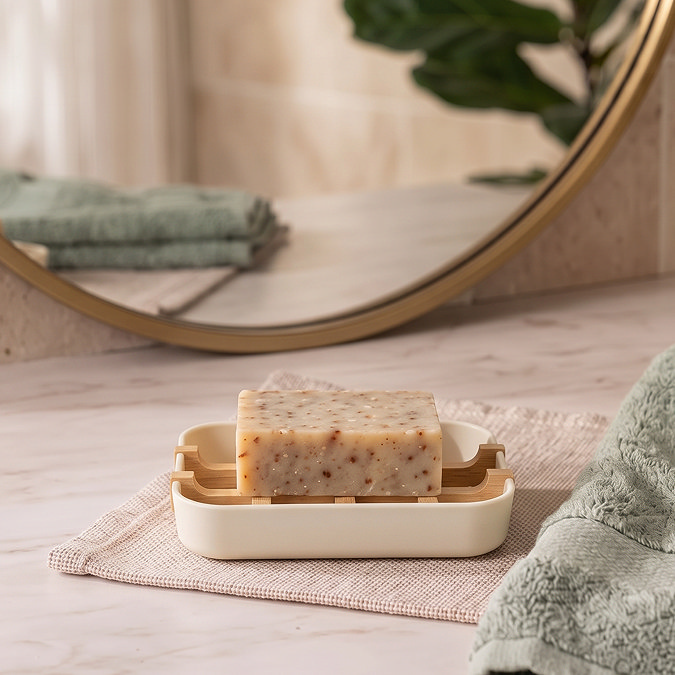 EcoDelux Bamboo Soap Dish - White